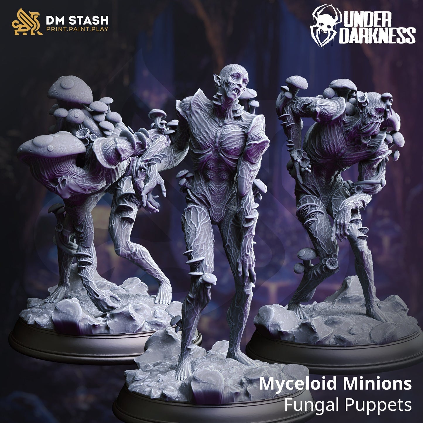 3D Printed Fungal Zombies x3 by DM Stash