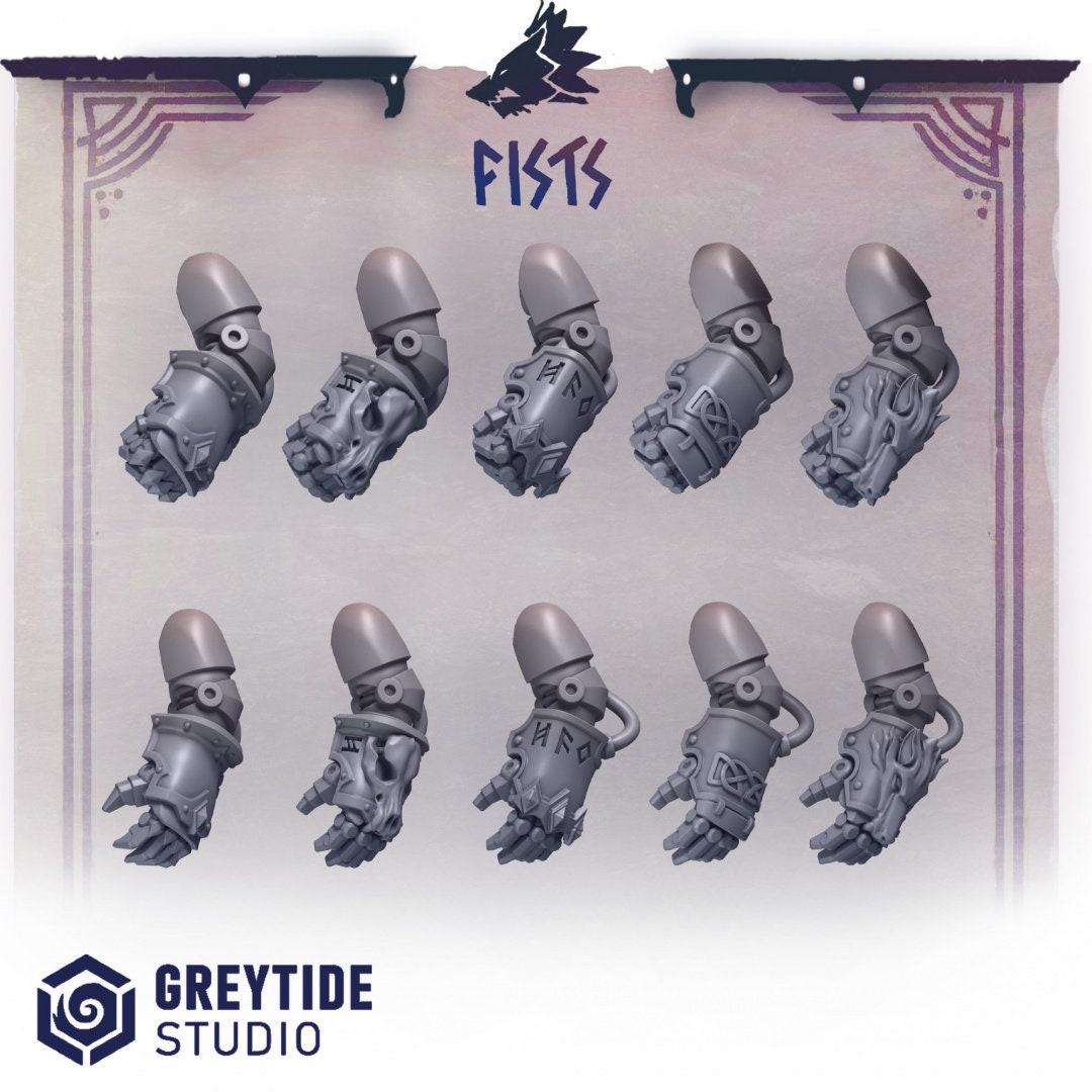 3d Printed Fists x10 by Greytide Studio