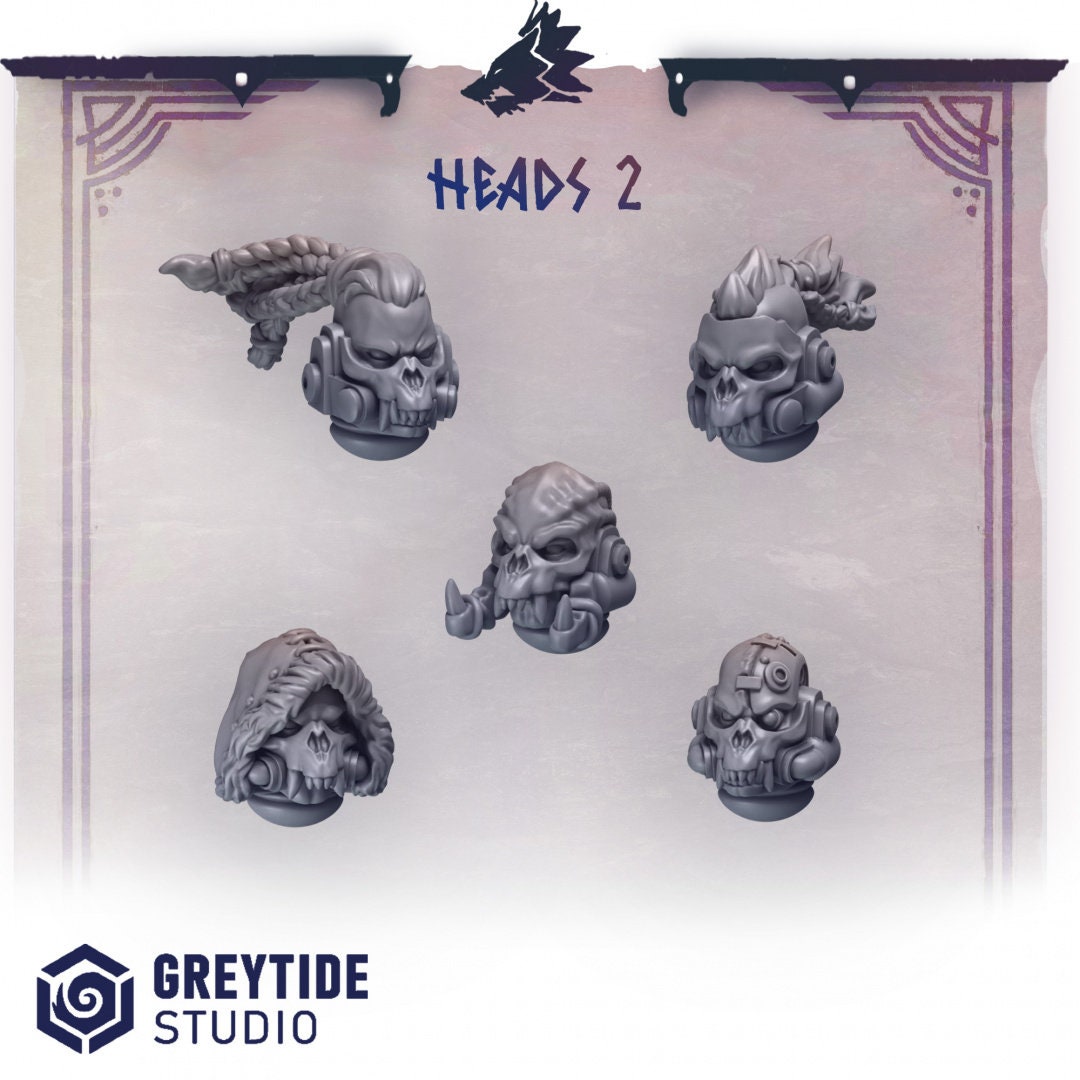 3d Printed Heads x10 by Greytide Studio