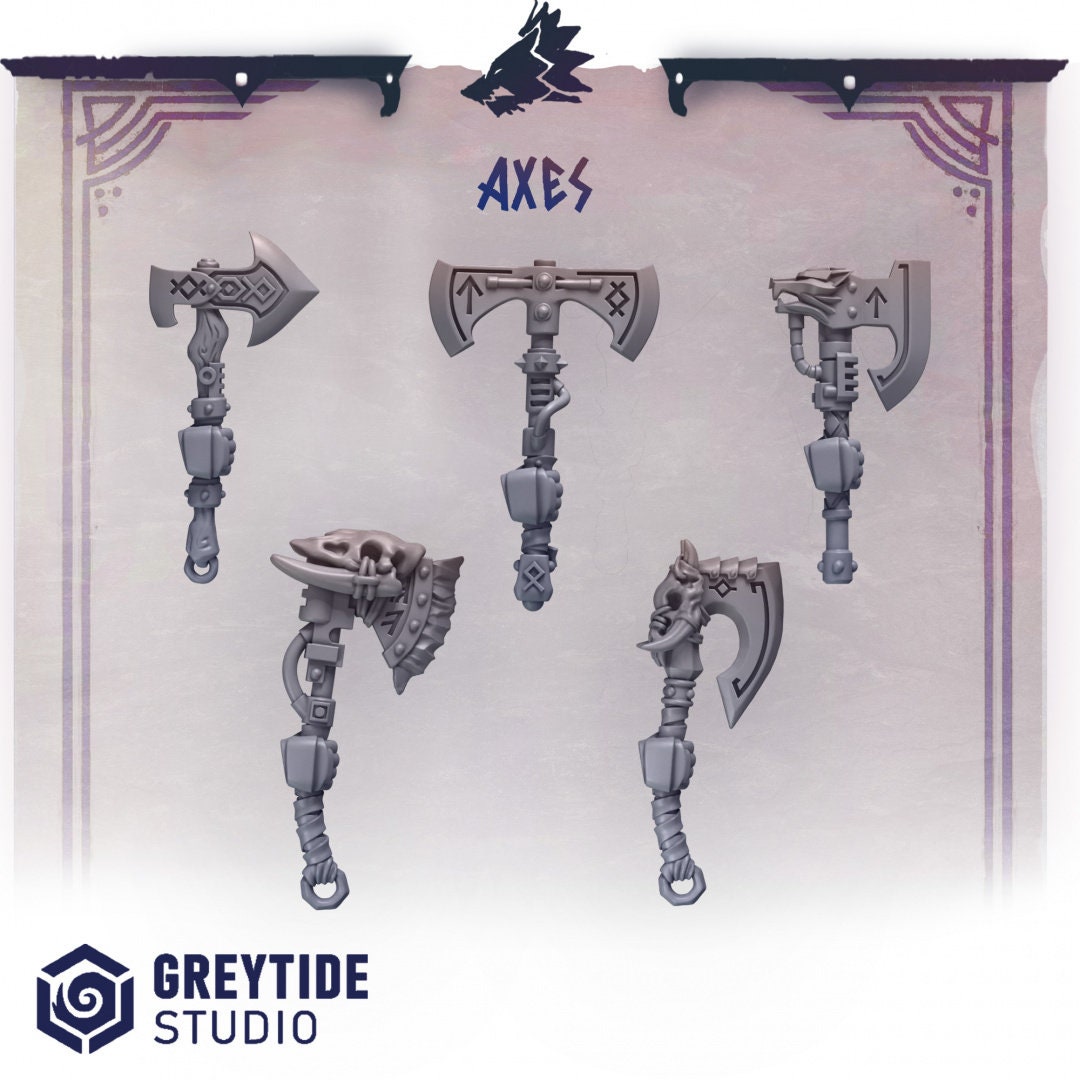 3d Printed Axes x10 by Greytide Studio