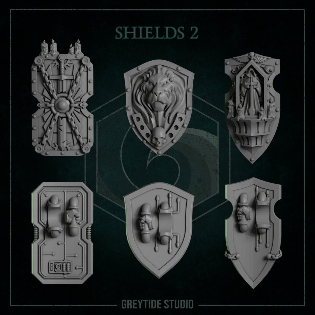 3d Printed Angelic Shields x6 by Greytide Studio