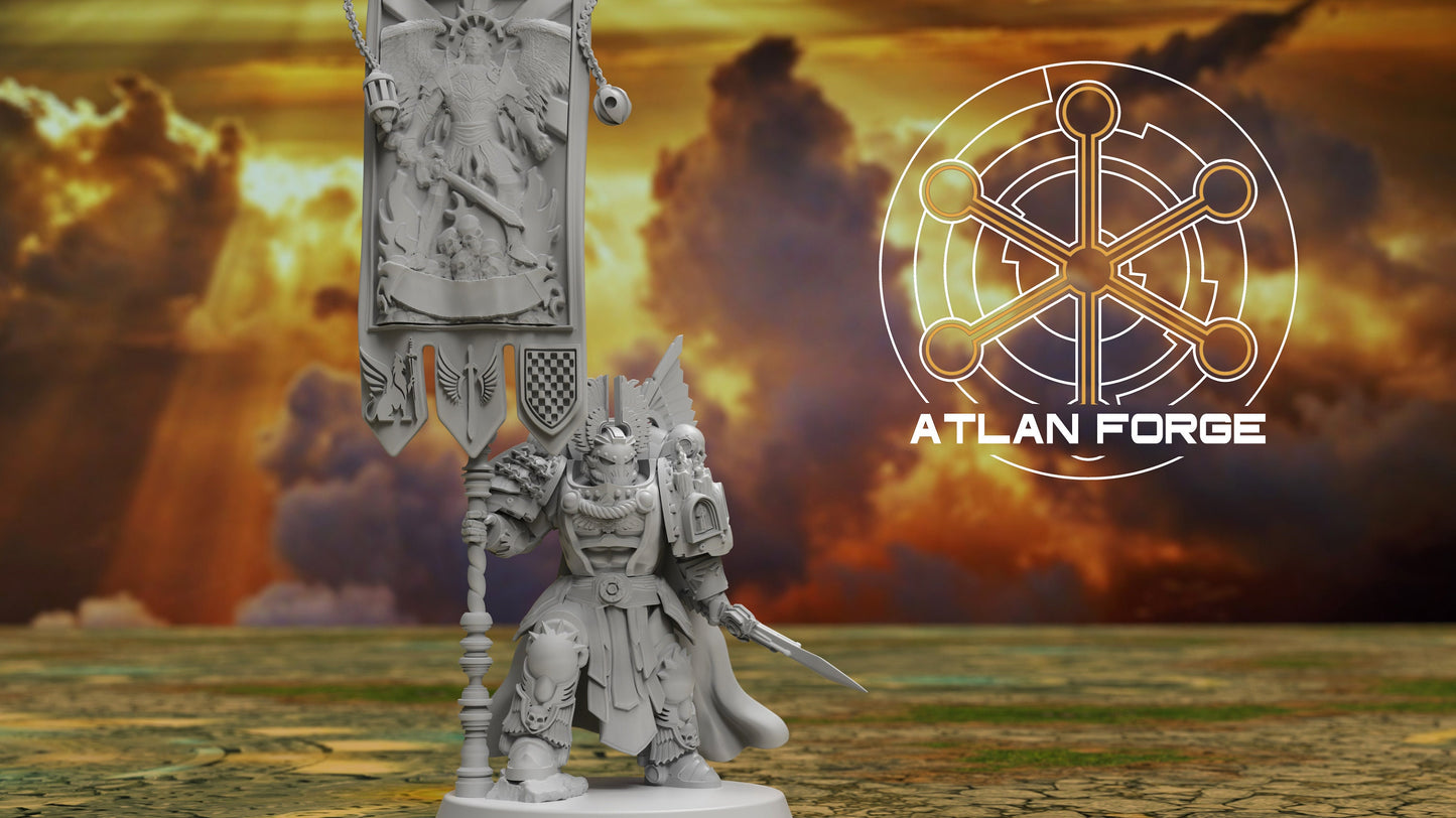 3d Printed Angelic War Banner Bearer by Atlan Forge Miniatures