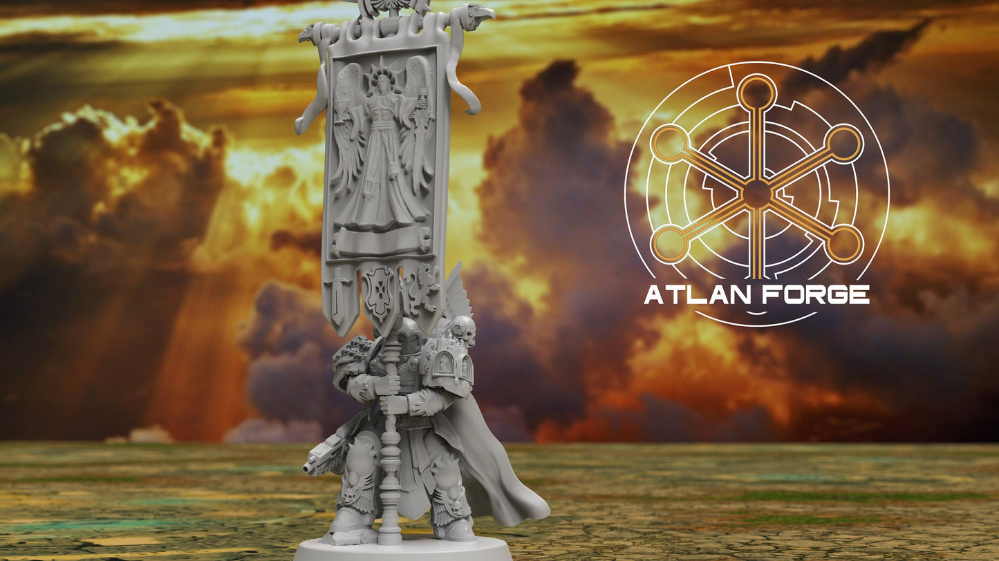 3d Printed Angelic War Banner Bearer by Atlan Forge Miniatures