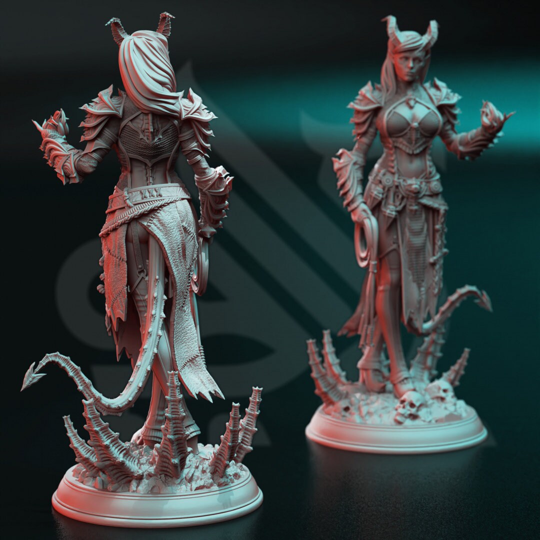 3D Printed Tiefling Fiend Warlock by DM Stash