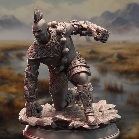 3D Printed Earth Genasi Brawler by DM Stash