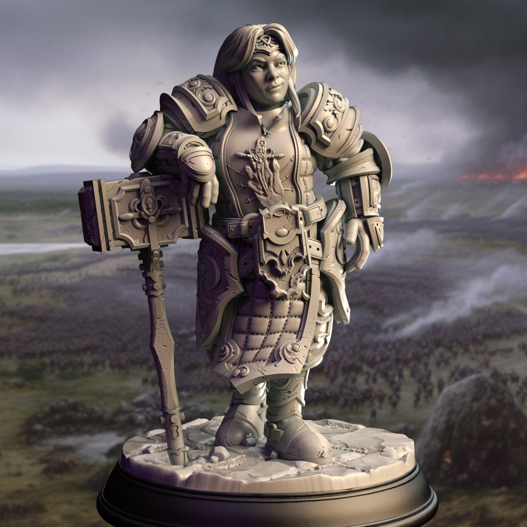 3D Printed Female Dwarf Paladin by DM Stash