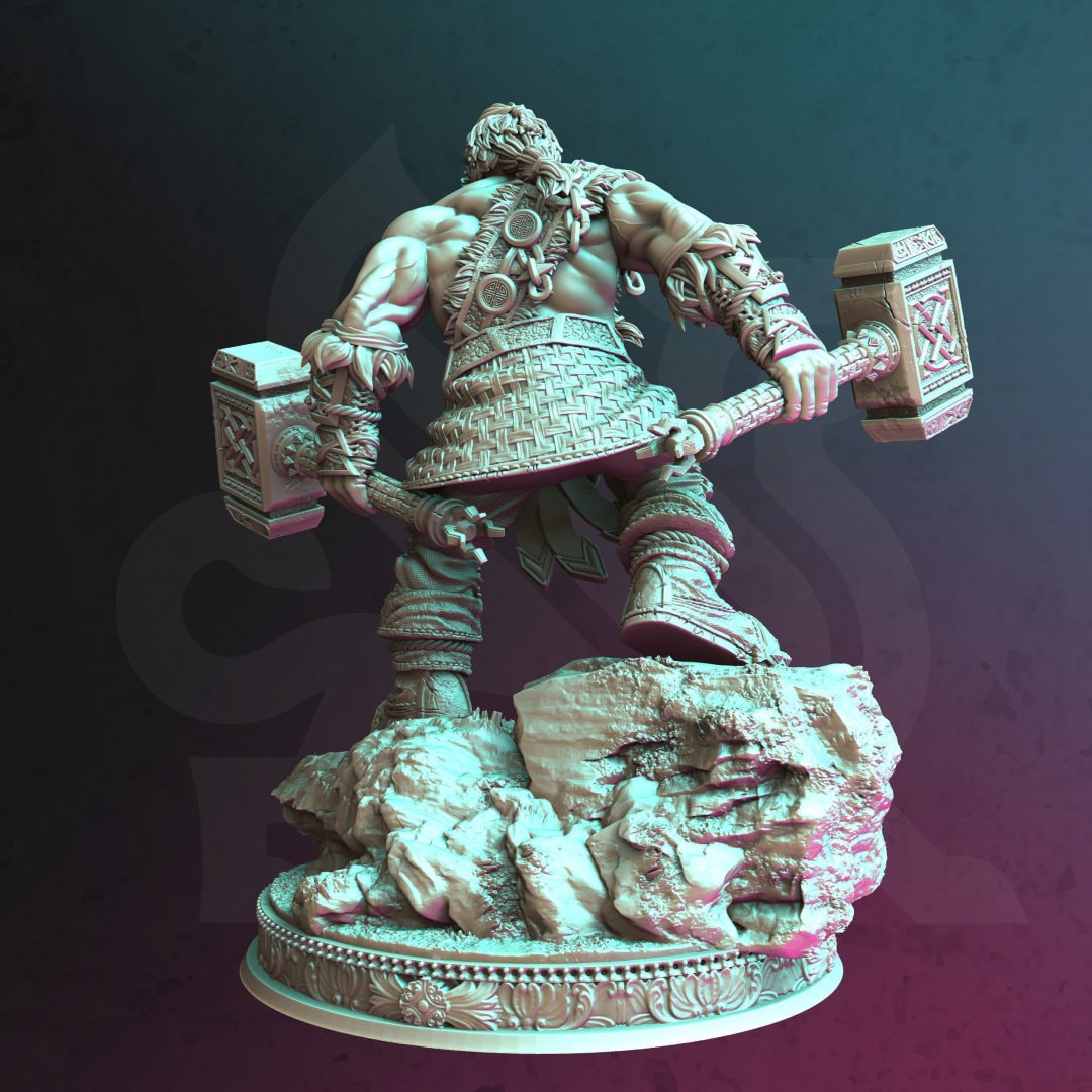 3D Printed Dwarven Barbarian by DM Stash