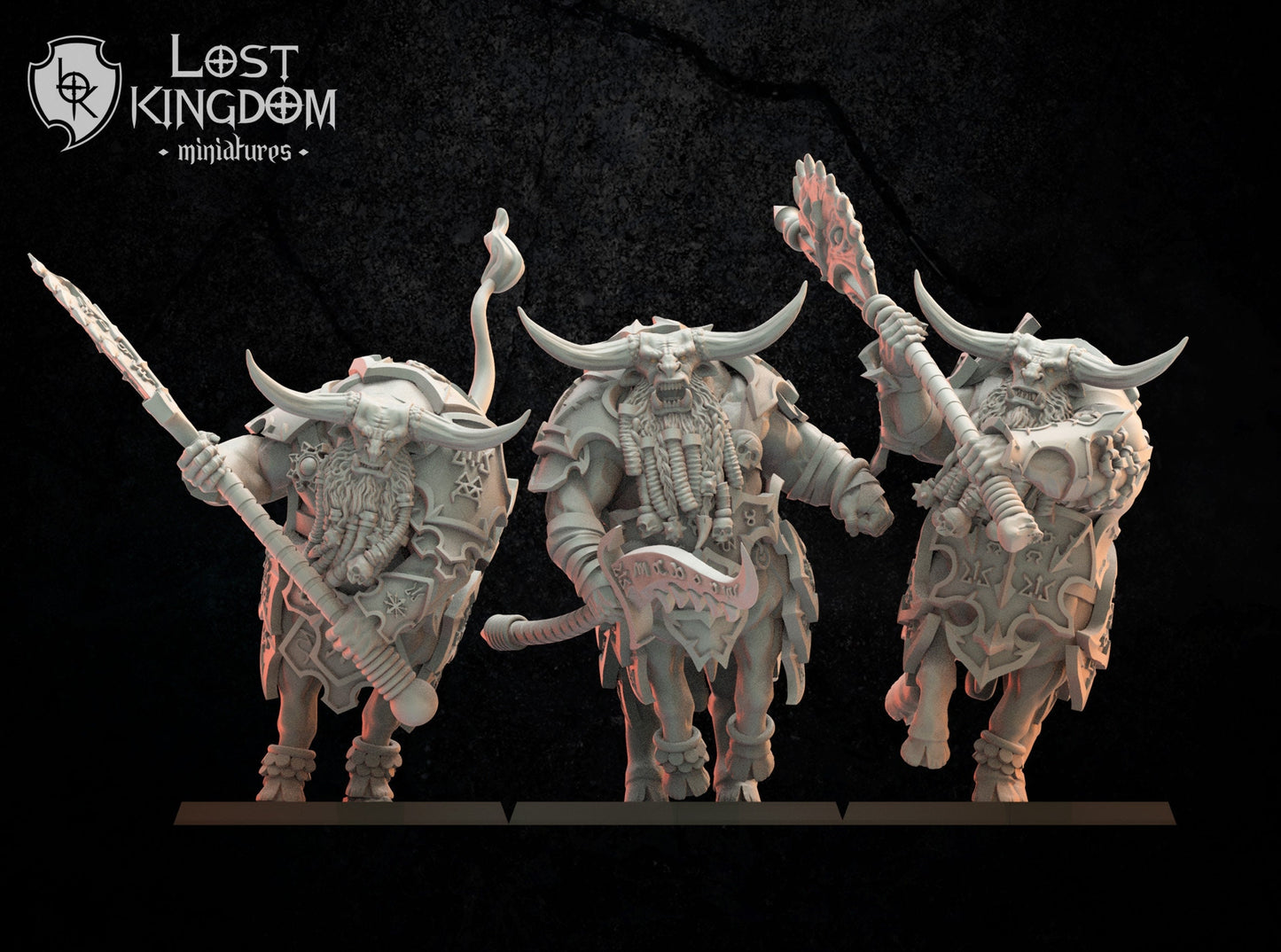 3d Printed Anointed Bul-Thaurs x3 by Lost Kingdom Miniatures