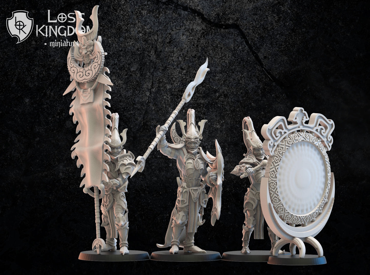 3d Printed Dark Elves Command Squad by Lost Kingdom Miniatures