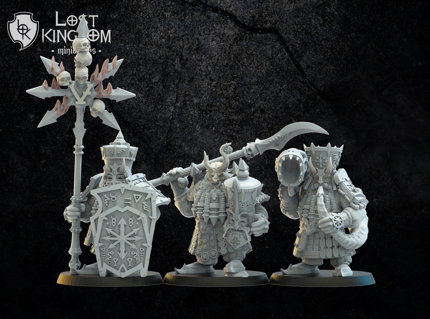 3d Printed Infernal Dwarf Command Squad by Lost Kingdom Miniatures