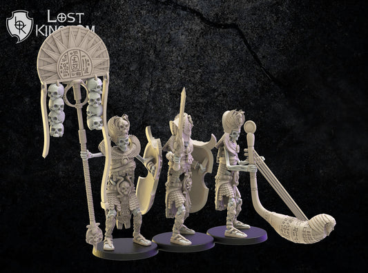 3d Printed Amun-Re Command Group by Lost Kingdom Miniatures