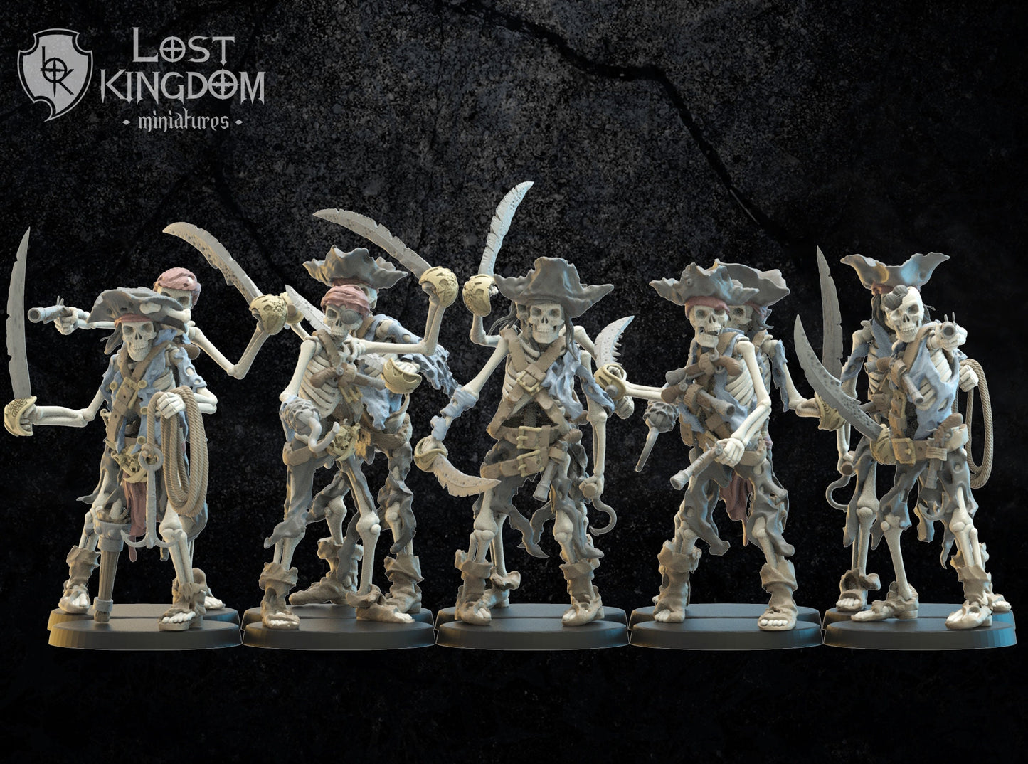 3d Printed Skeletal Buccaneers x10 by Lost Kingdom Miniatures