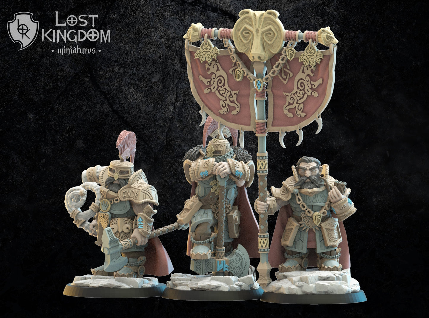 3d Printed Niavellir Dwarf Command Group by Lost Kingdom Miniatures