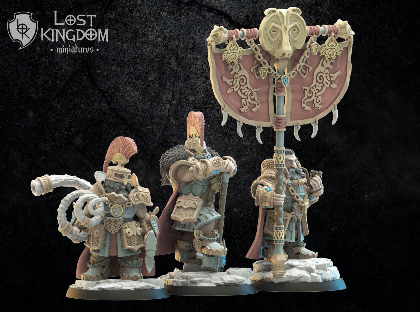 3d Printed Niavellir Dwarf Command Group by Lost Kingdom Miniatures