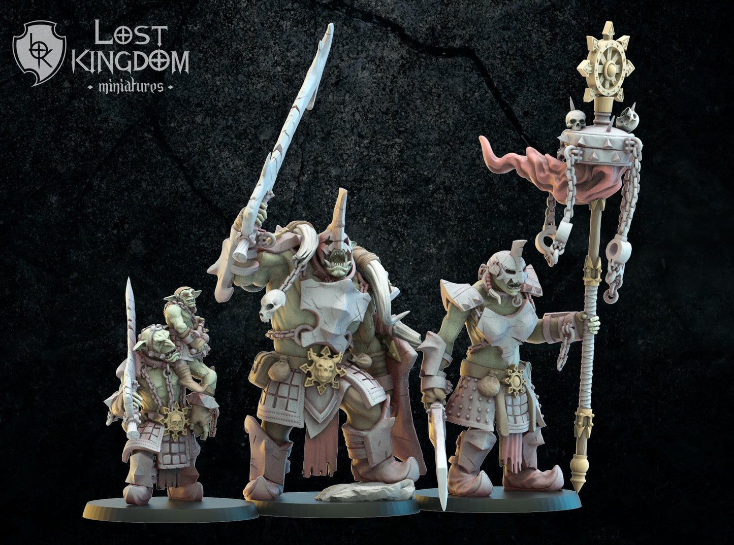 3d Printed Urk Slaves Command Group by Lost Kingdom Miniatures