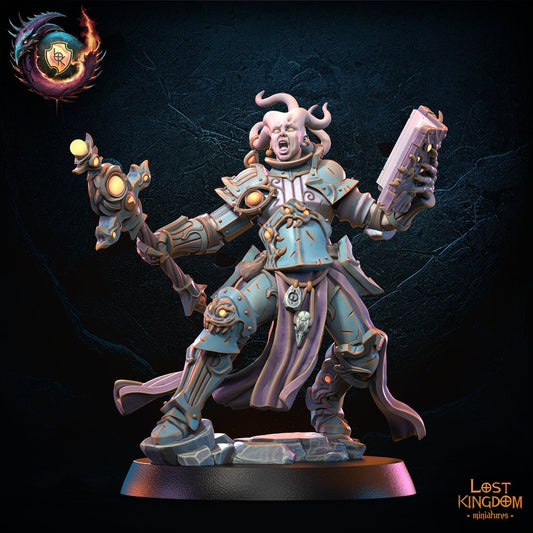 3d Printed Sorcerer on Tentadisk by Lost Kingdom Miniatures