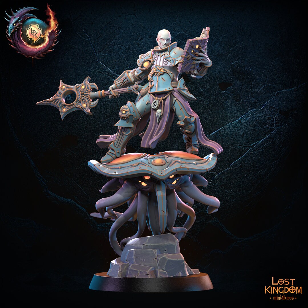 3d Printed Sorcerer on Tentadisk by Lost Kingdom Miniatures