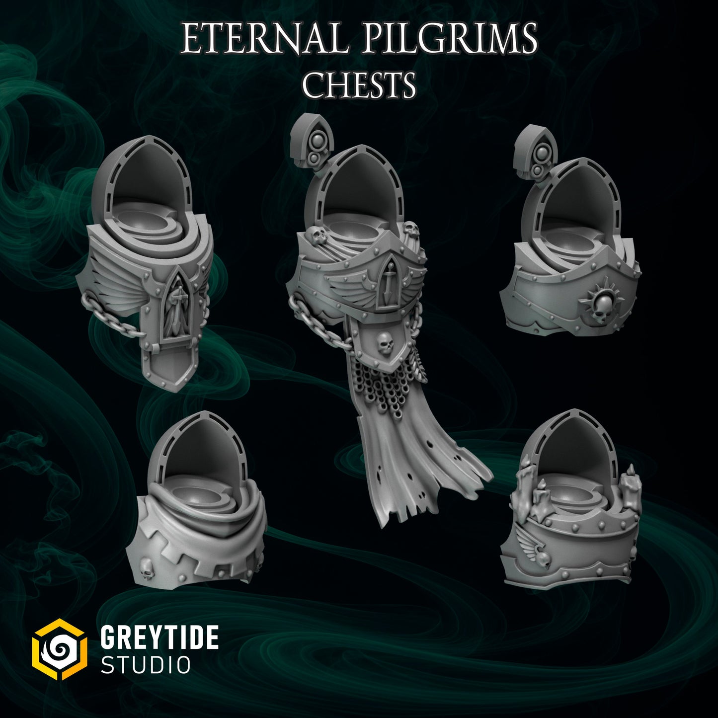 3d Printed Eternal Pilgrim Chests x5 by Greytide Studio