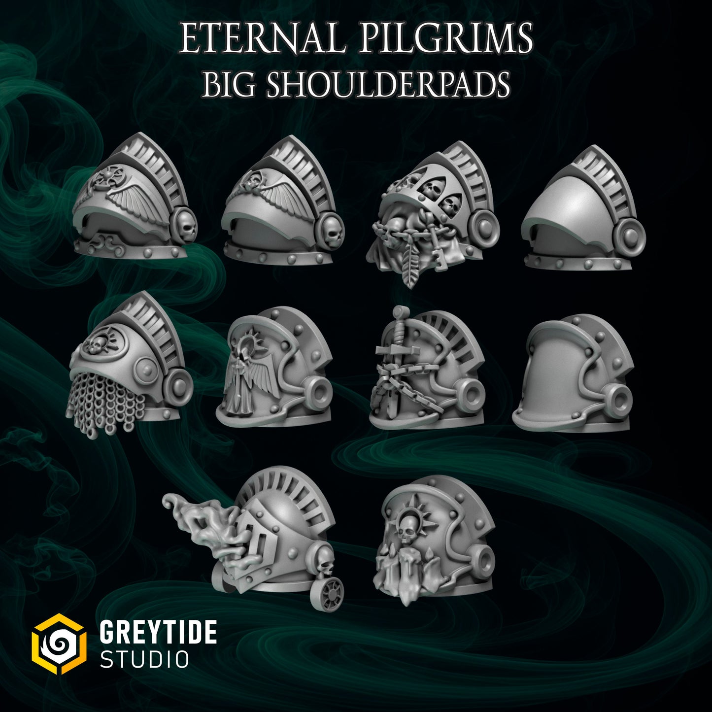 3d Printed Eternal Pilgrim Big Shoulderpads x10 by Greytide Studio