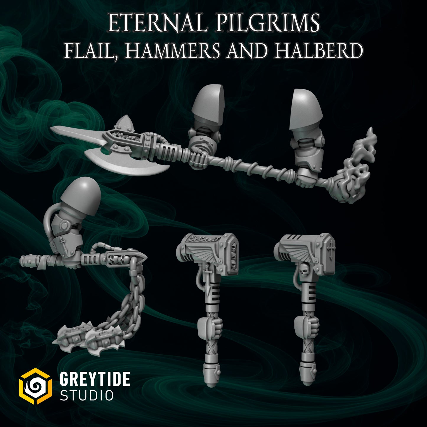 3d Printed Eternal Pilgrim Weapons by Greytide Studio