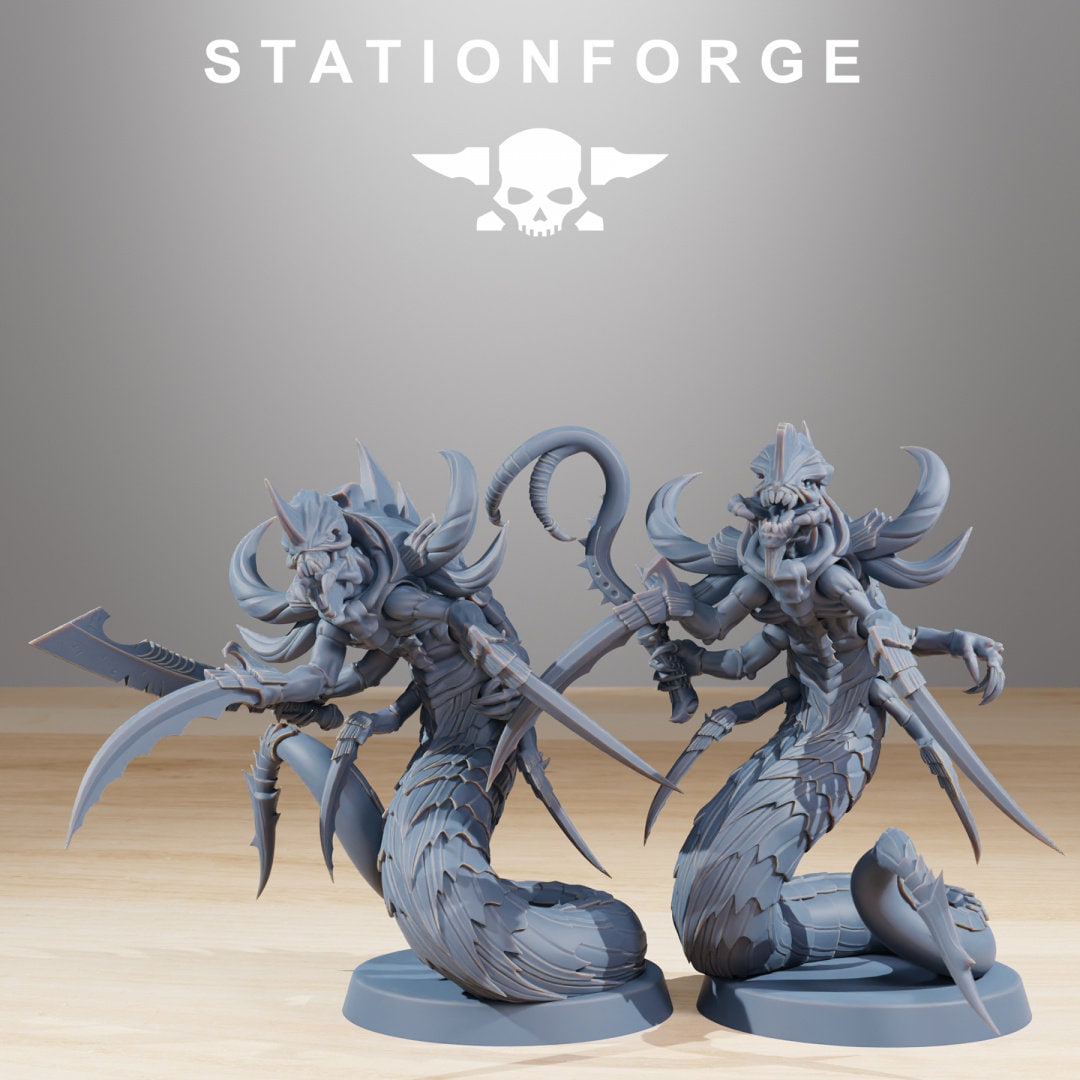 3D Printed Xenarid Serpents x10 by StationForge Miniatures