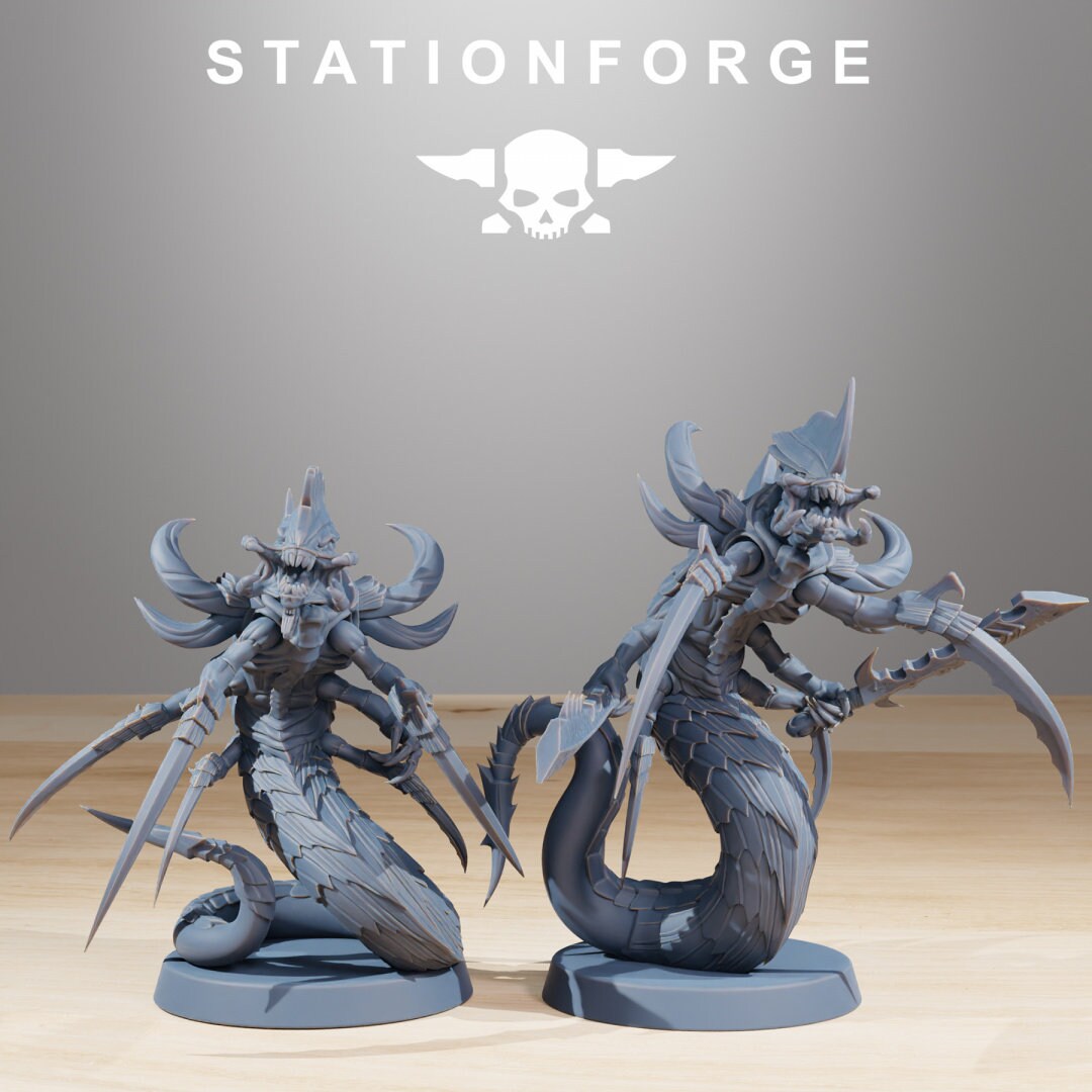 3D Printed Xenarid Serpents x10 by StationForge Miniatures