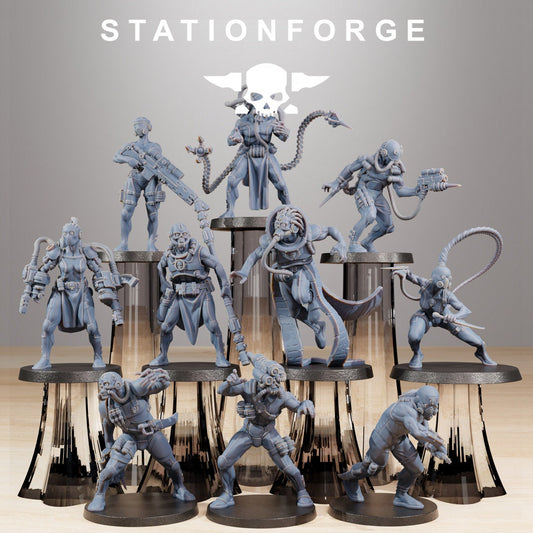 3D Printed GrimCorp Bounty Hunters x10 by StationForge Miniatures