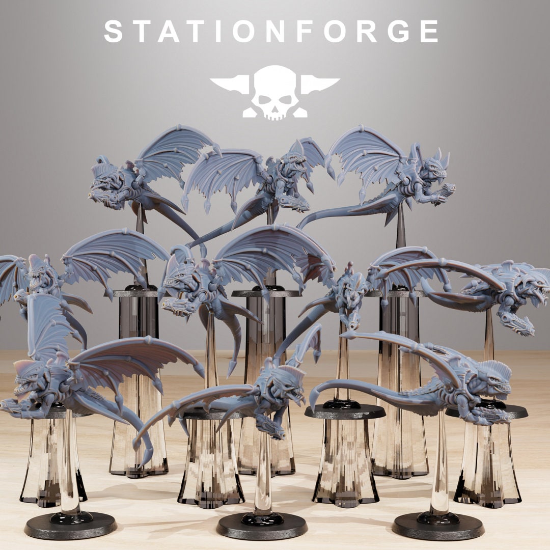 3D Printed Xenarid Flyers x10 by StationForge Miniatures