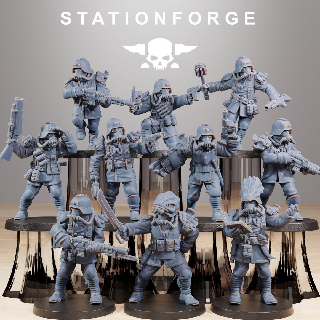 3D Printed Grim Guard Xenarid Hunters x10 by StationForge Miniatures