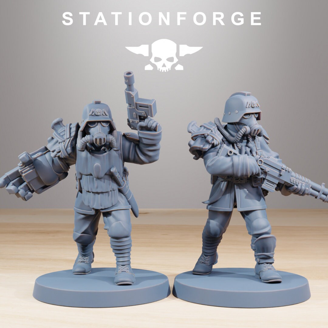 3D Printed Grim Guard Xenarid Hunters x10 by StationForge Miniatures