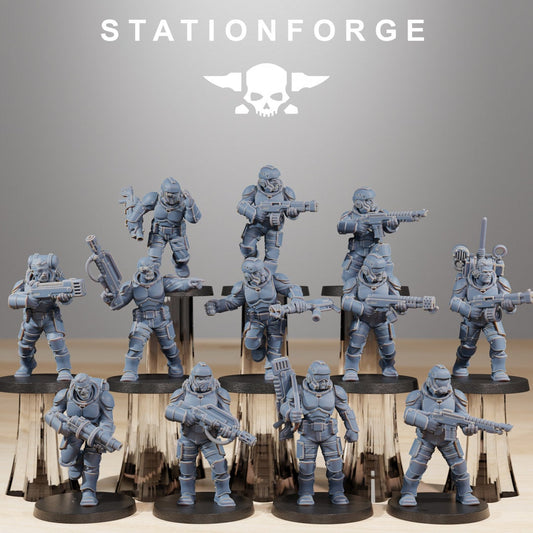 3D Printed Vaskar Infantry Build Kit by StationForge Miniatures