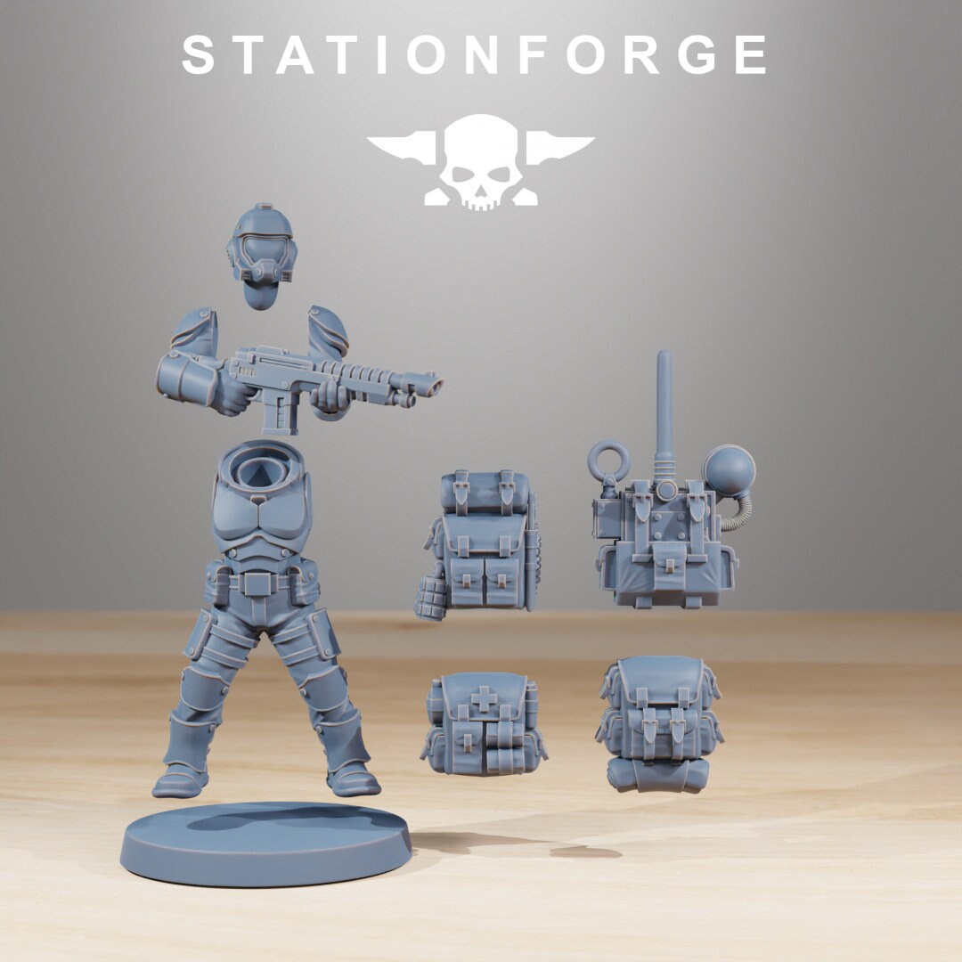 3D Printed Vaskar Infantry Build Kit by StationForge Miniatures