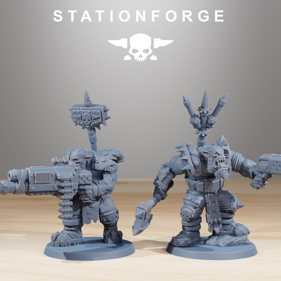 3D Printed Orkaz Skull Infantry x10 by StationForge Miniatures