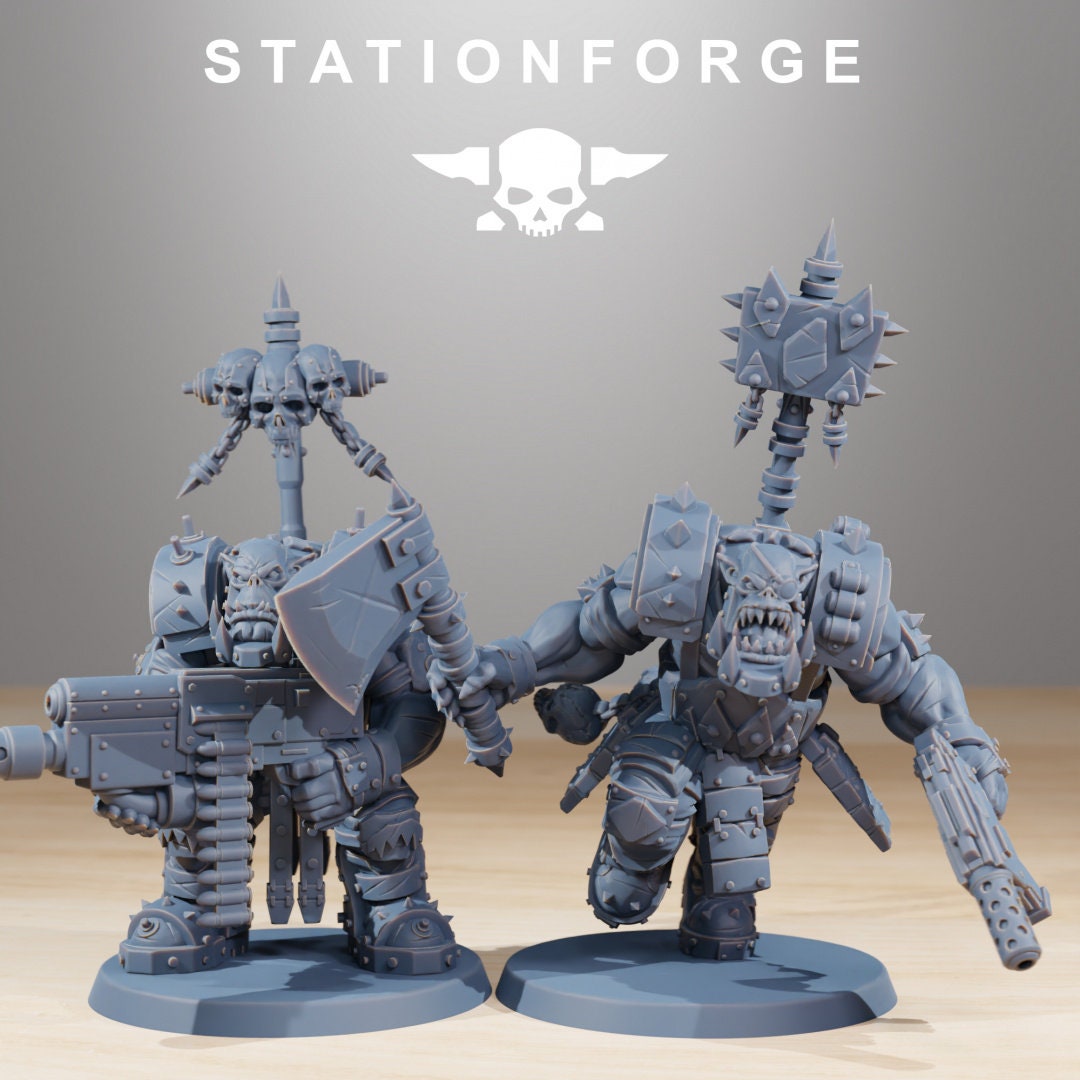 3D Printed Orkaz Skull Infantry x10 by StationForge Miniatures