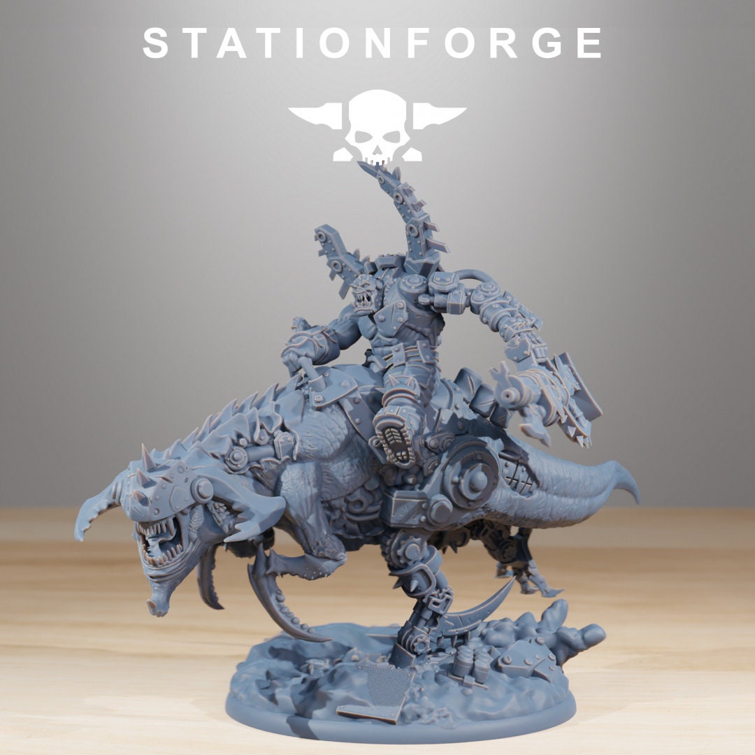 3D Printed Orkaz Beast Boss by StationForge Miniatures