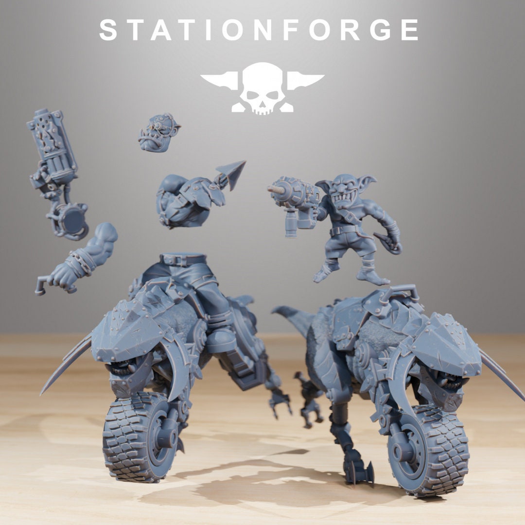 3D Printed Orkaz Beast Riders x10 by StationForge Miniatures