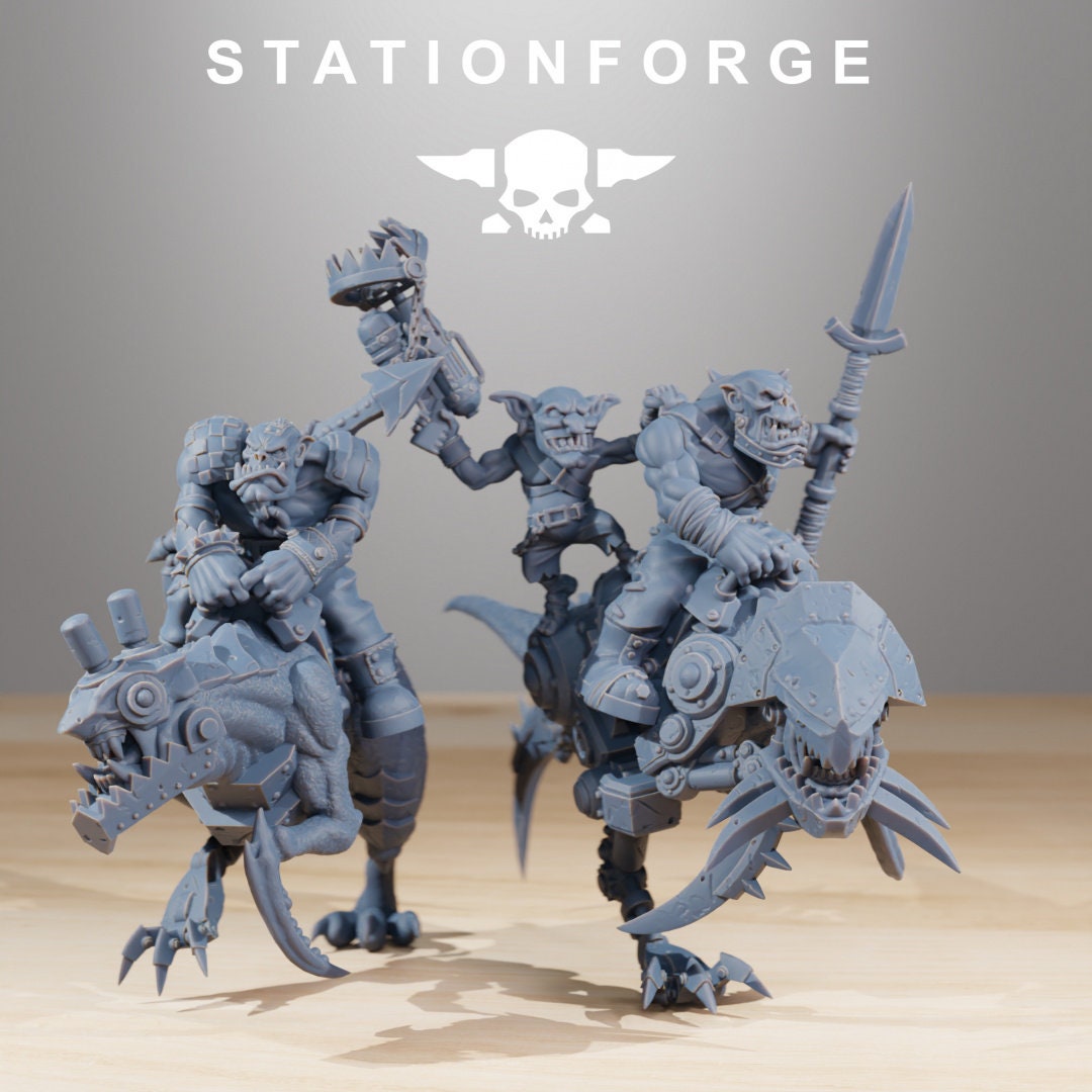 3D Printed Orkaz Beast Riders x10 by StationForge Miniatures