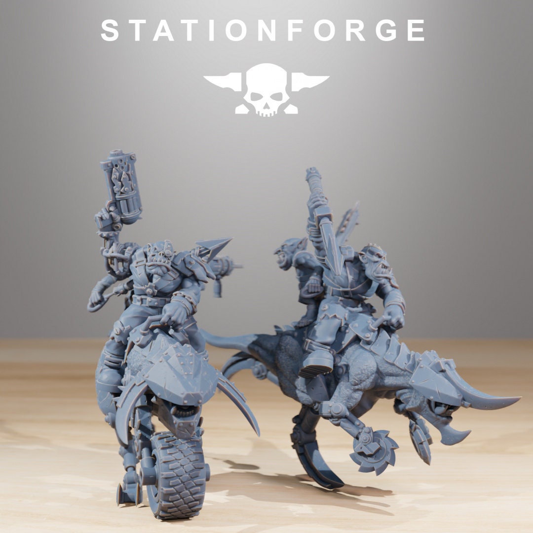 3D Printed Orkaz Beast Riders x10 by StationForge Miniatures