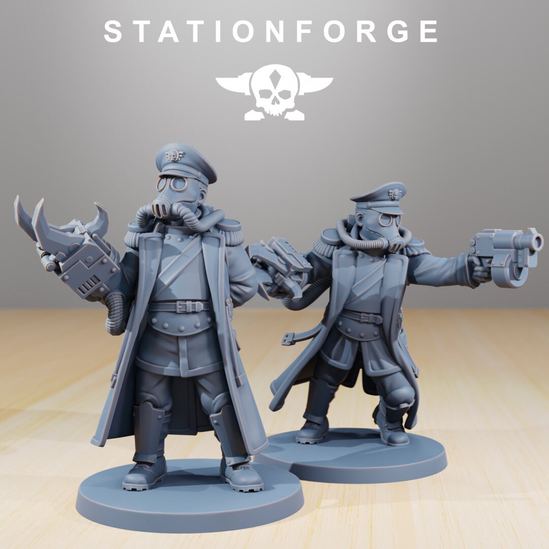 3D Printed GrimGuard Officers by StationForge Miniatures