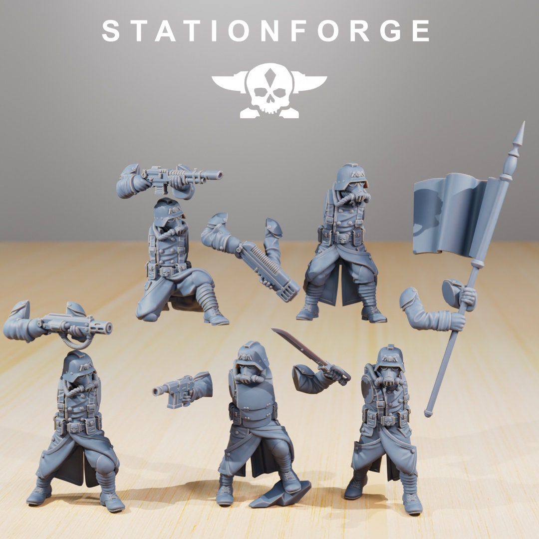 3D Printed Grim Guard Command Force by StationForge Miniatures