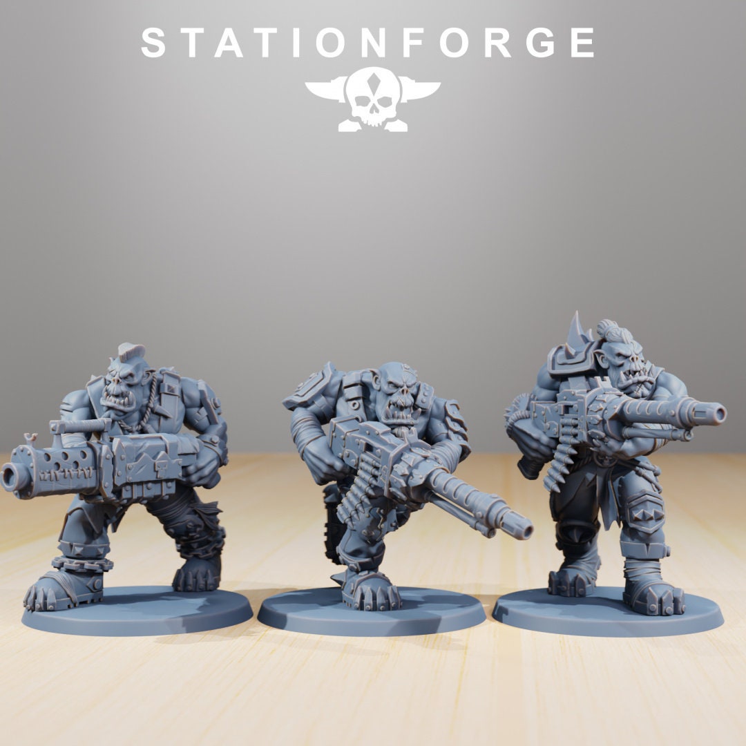 3D Printed Orkaz Strappaz x10 by StationForge Miniatures