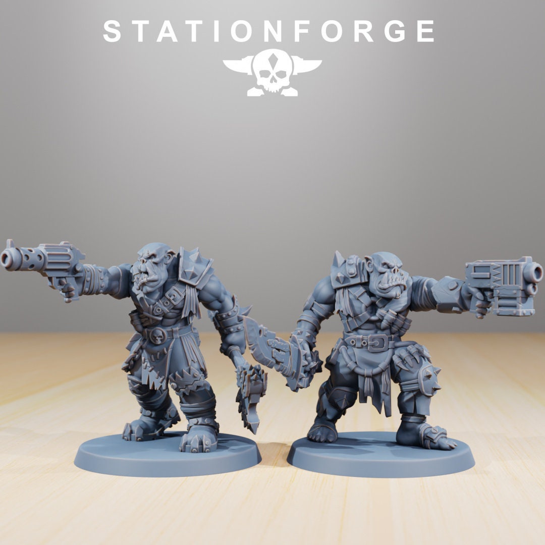 3D Printed Orkaz Strappaz x10 by StationForge Miniatures