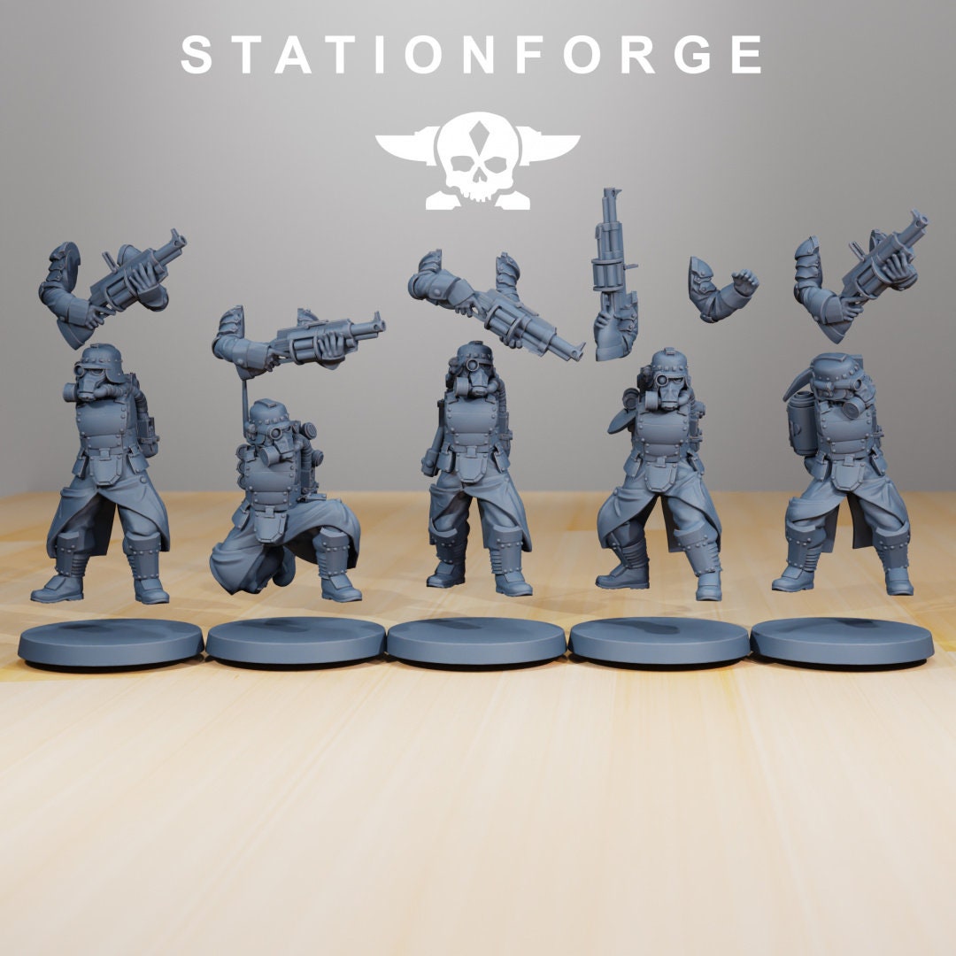 3D Printed Grim Guard Tinkers x5 by StationForge Miniatures