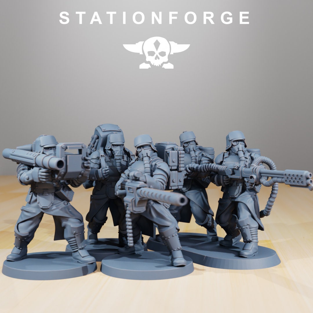 3D Printed GrimGuard Anti-Armor Squad by StationForge Miniatures