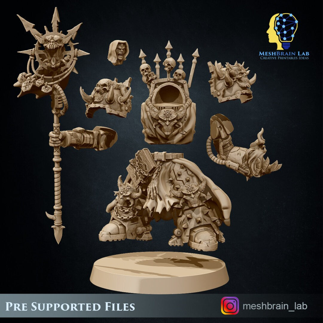 3d Printed Doom Marine Sorcerer by Meshbrain Labs