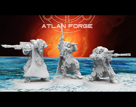 3d Printed Minoan Snipers x3 by Atlan Forge Miniatures