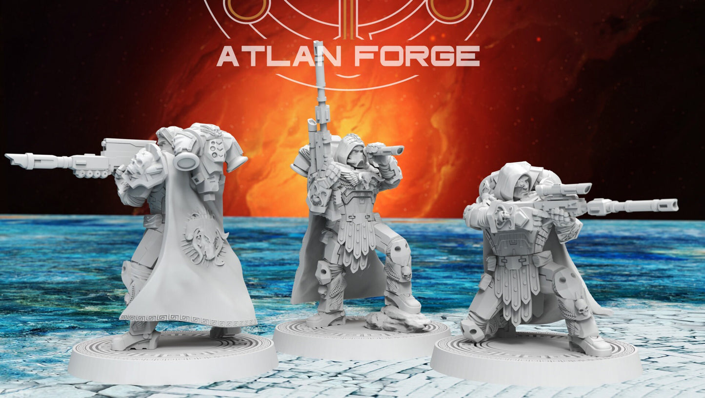 3d Printed Minoan Snipers x3 by Atlan Forge Miniatures