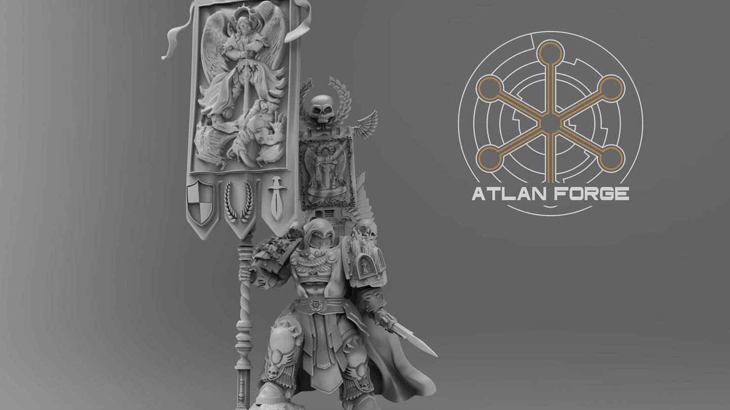 3d Printed Angelic War Banner Bearer by Atlan Forge Miniatures