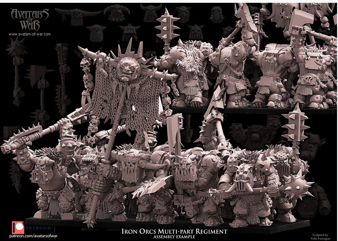 3D printed Iron Orc Regiment x8 by Avatars of War