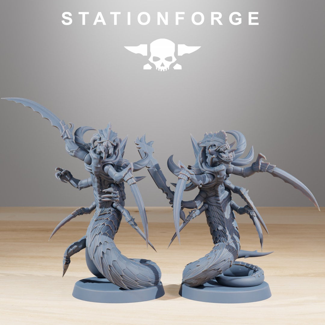 3D Printed Xenarid Serpents x10 by StationForge Miniatures